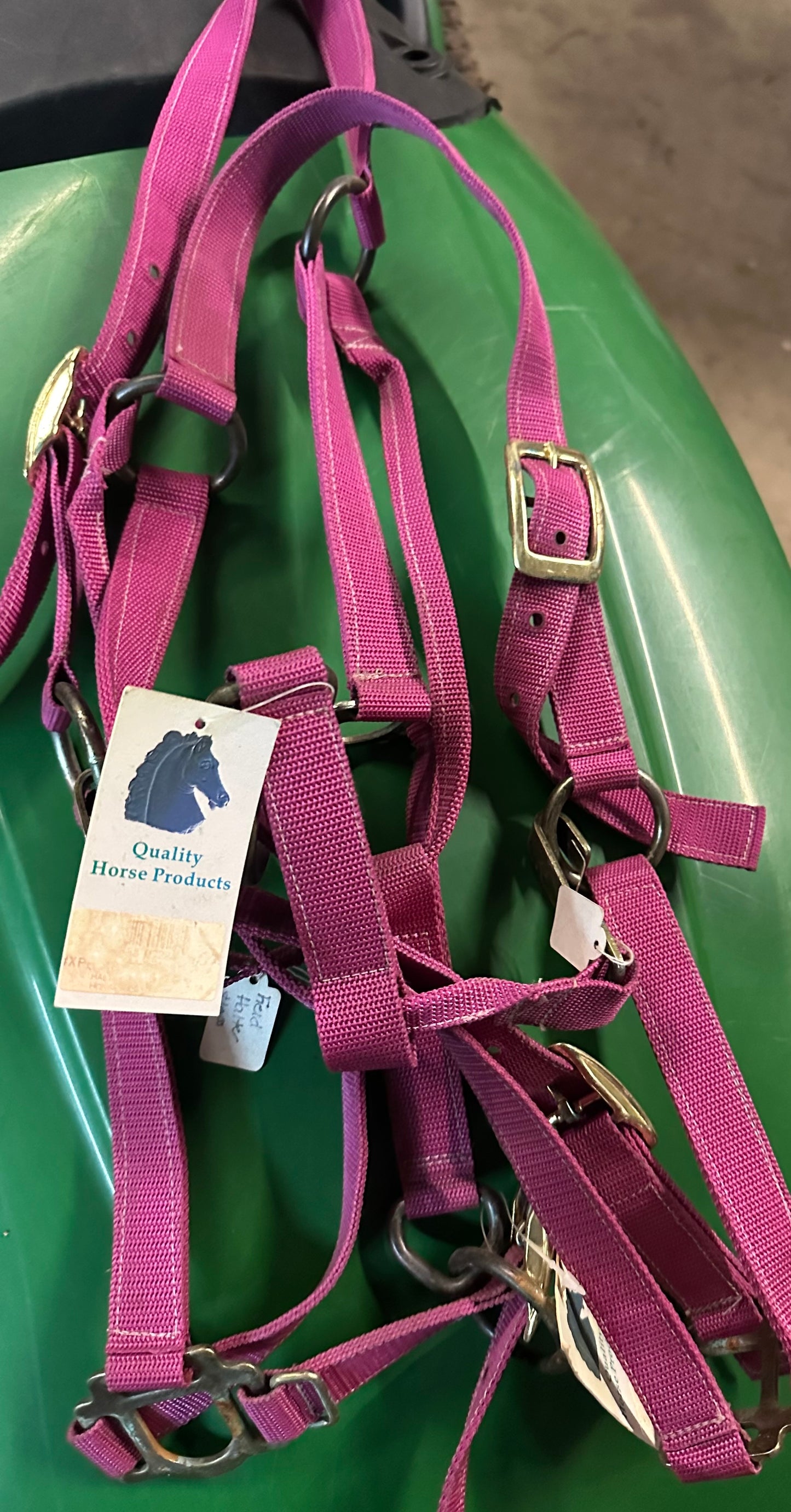 Pink horse sized halters